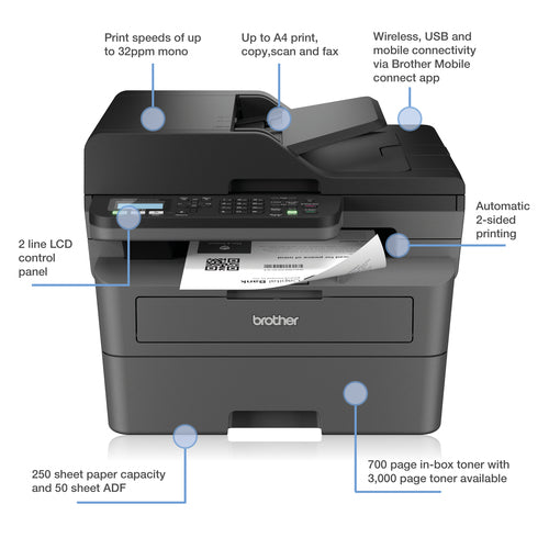 Brother MFC-L2800DW wireless all-in-one mono laser printer Brother MFC-L2800DW wireless all-in-one mono laser printer